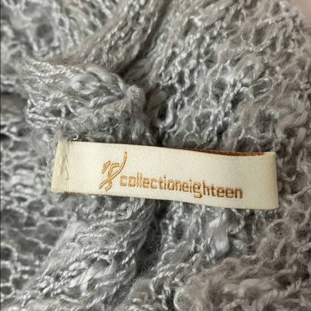 Collection18 gray open knit infinity scarf